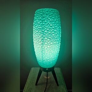 MCM Pair of Vintage Beehive Bubble Table Lamp Tripod Base